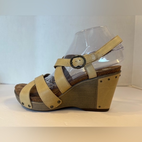 Dansko Frida antique beige sand leather wedge heel sandals size 40 9 - Picture 4 of 11